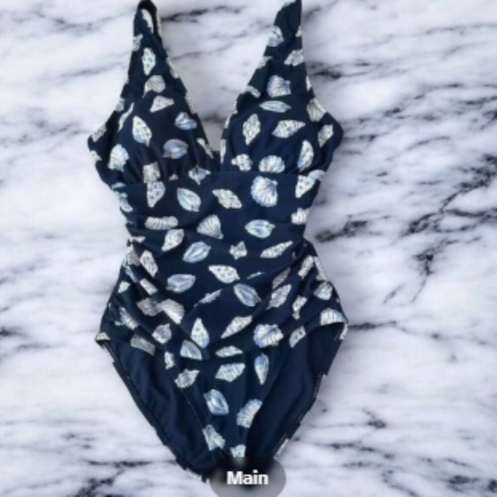 ELLEN TRACY SEASHELLS Bathing suit NWT SZ  8